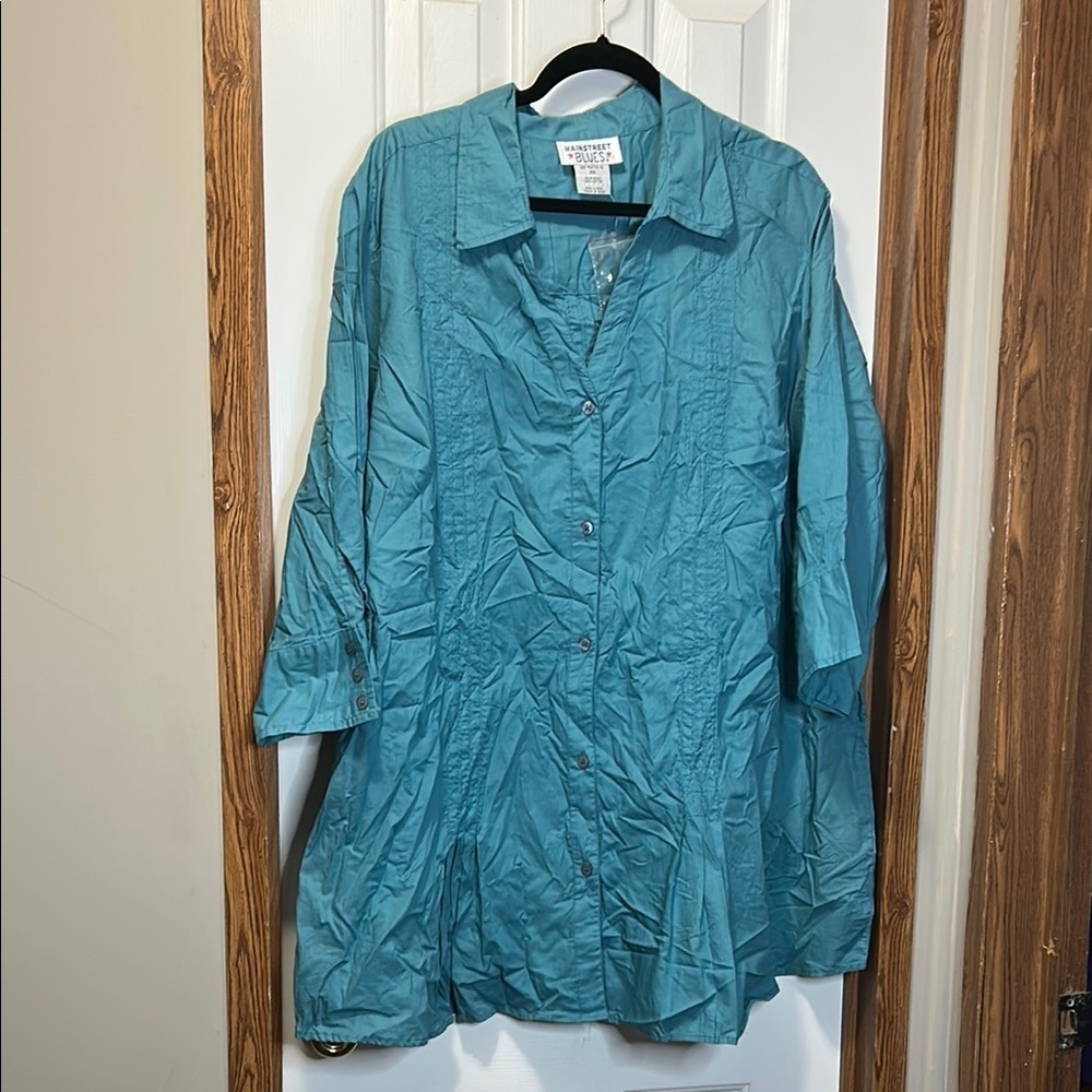 Teal Button Down Shirt - Picture 1 of 7